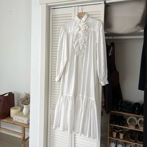 White linen dress